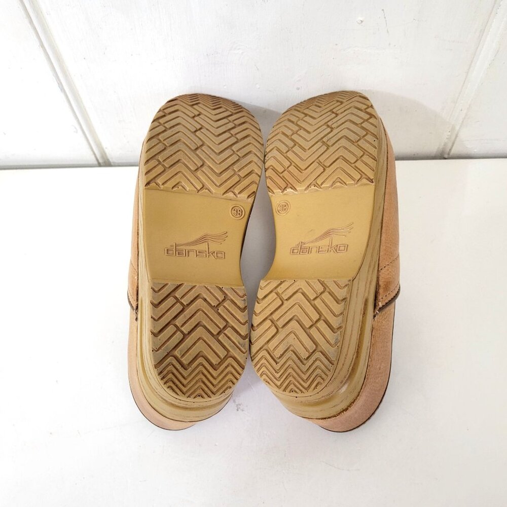Dansko Professional Women's Honey Distressed Leather Clogs Size 38 EU US 7.5-8 - Picture 6 of 10